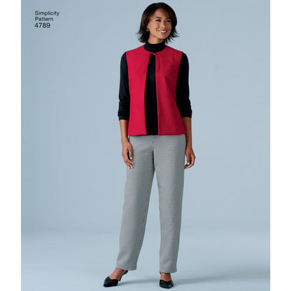 Simplicity S4789 sewing pattern envelope showing misses' casual wear