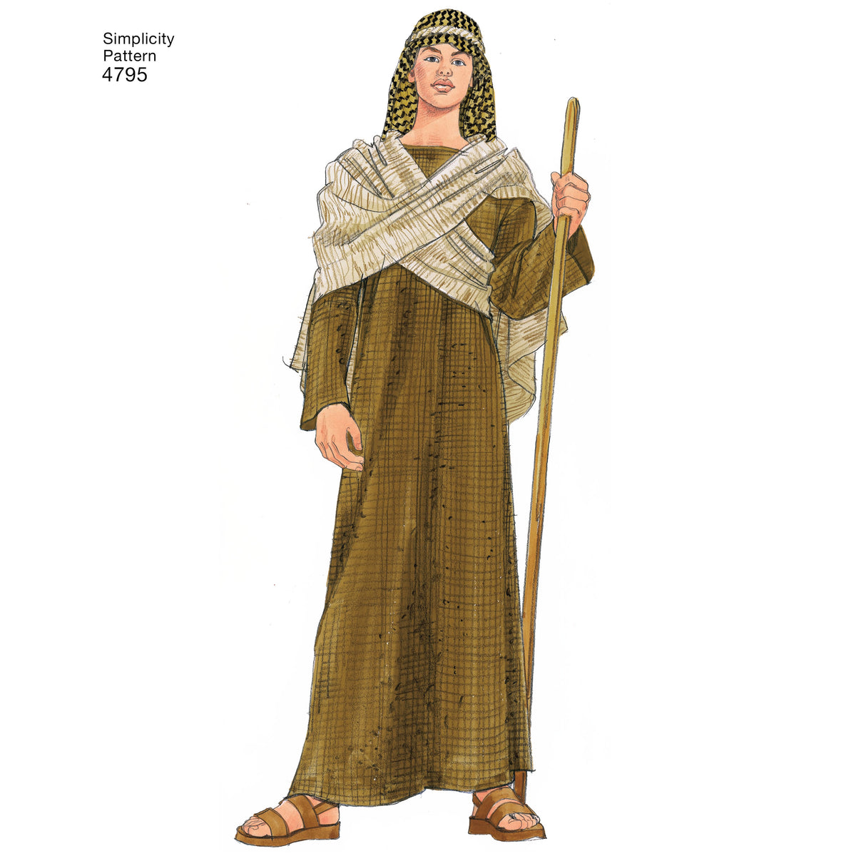 Simplicity S4795 sewing pattern envelope showing unisex costumes