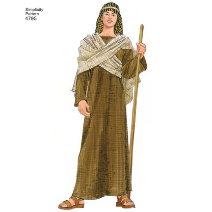 Simplicity S4795 sewing pattern envelope showing unisex costumes