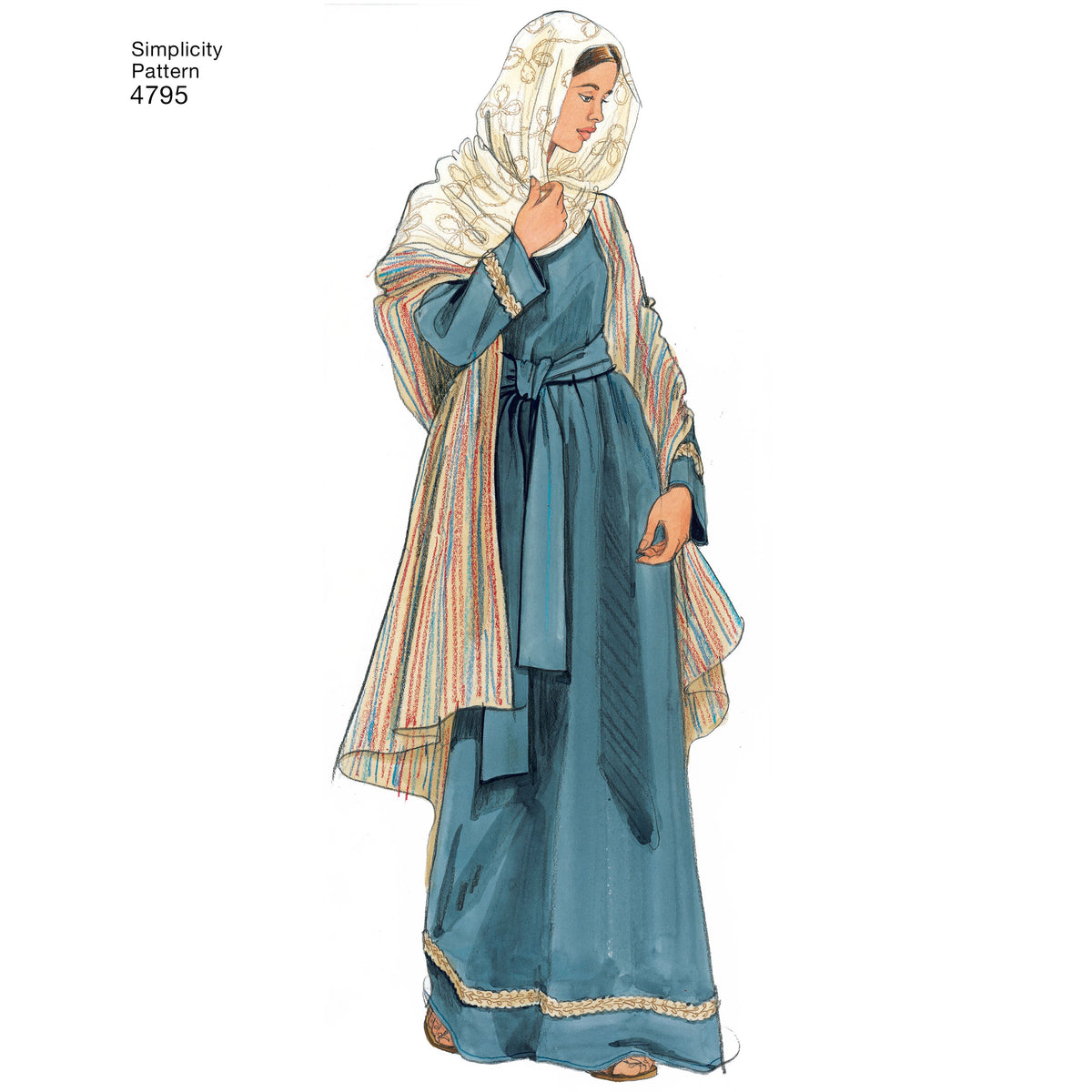 Simplicity S4795 sewing pattern envelope showing unisex costumes