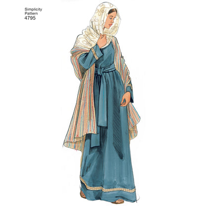 Simplicity S4795 sewing pattern envelope showing unisex costumes