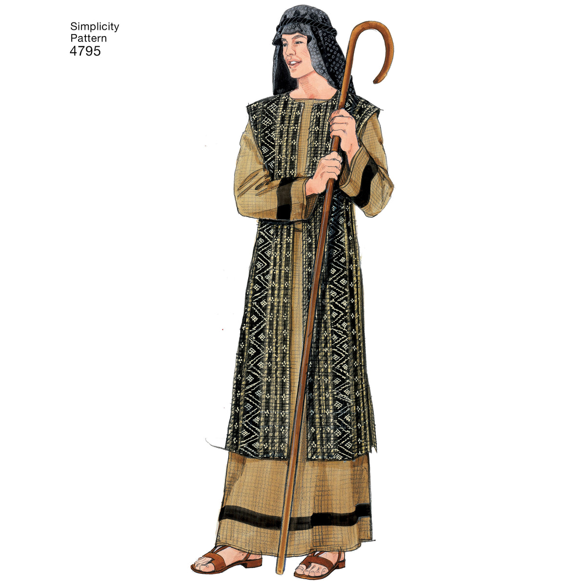 Simplicity S4795 sewing pattern envelope showing unisex costumes