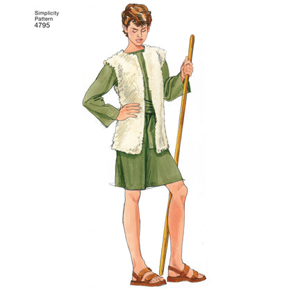 Simplicity S4795 sewing pattern envelope showing unisex costumes