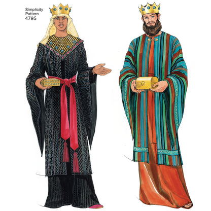 Simplicity S4795 sewing pattern envelope showing unisex costumes