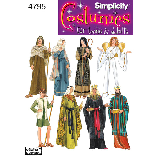Simplicity S4795 sewing pattern envelope showing unisex costumes
