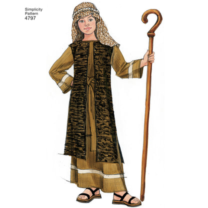 Simplicity S4797 sewing pattern envelope showing children's costumes