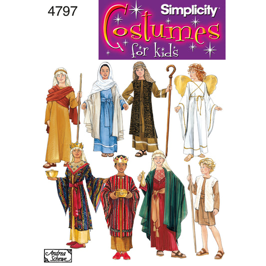 Simplicity S4797 sewing pattern envelope showing children's costumes