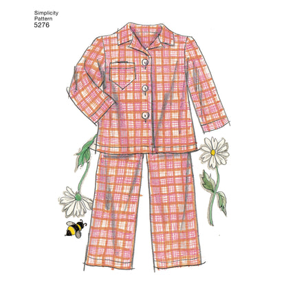 Simplicity S5276 sewing pattern envelope showing doll clothes