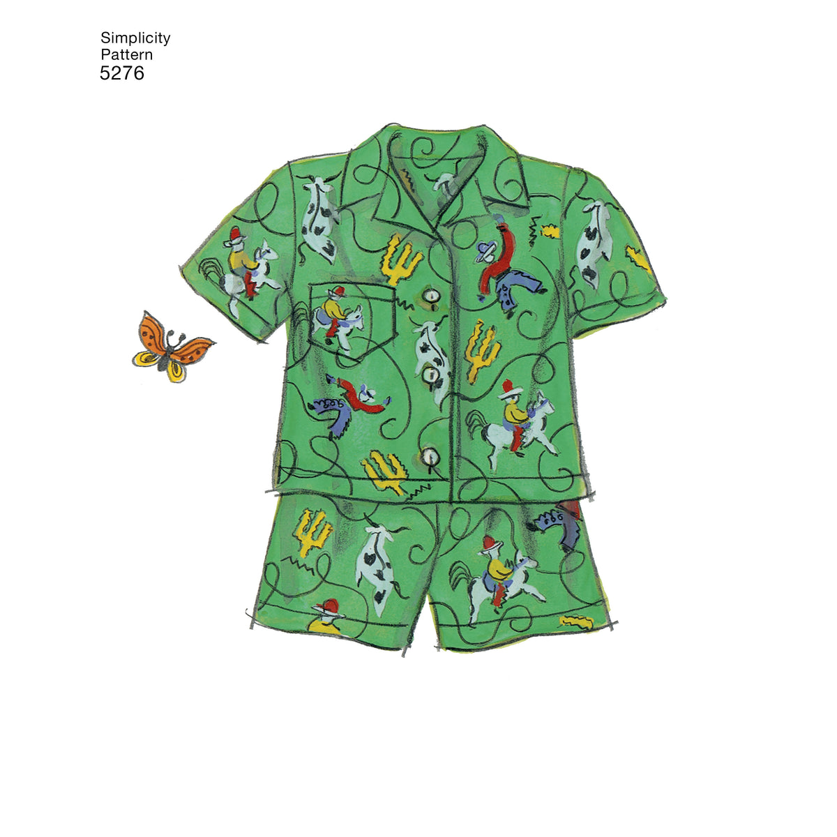 Simplicity S5276 sewing pattern envelope showing doll clothes