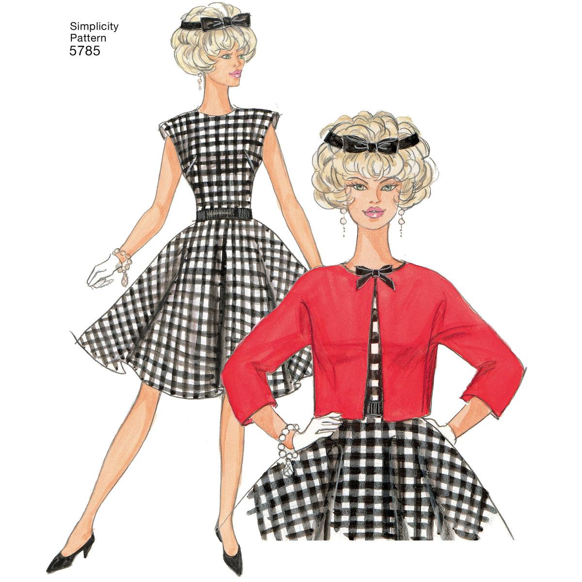 Simplicity S5785 sewing pattern envelope showing doll clothes