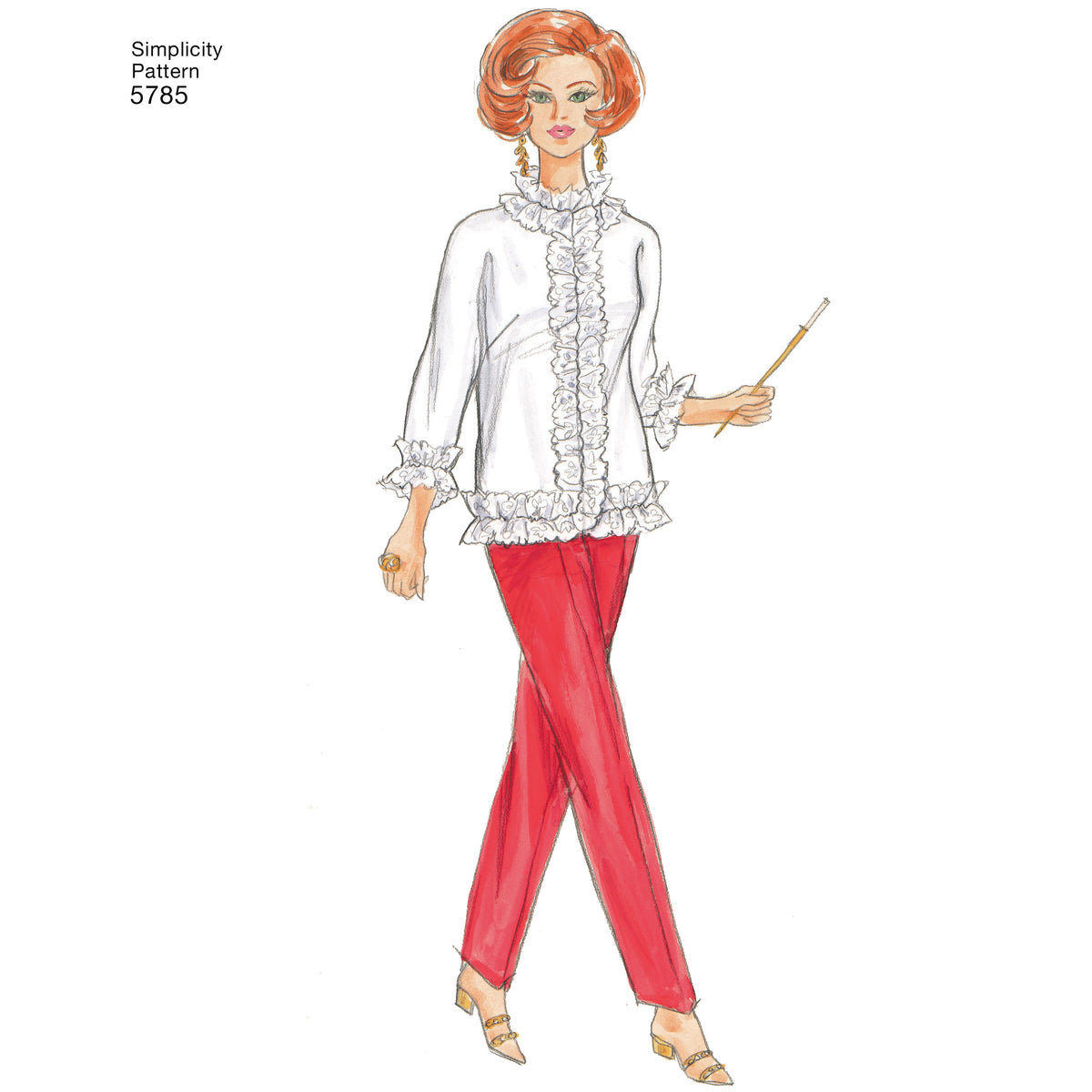 Simplicity S5785 sewing pattern envelope showing doll clothes