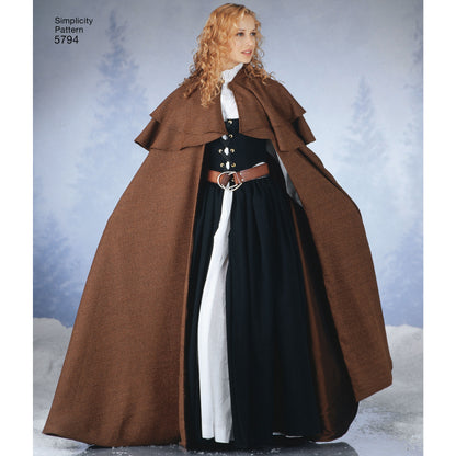 Simplicity S5794 sewing pattern envelope showing misses' capes