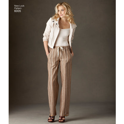 New Look N6005 sewing pattern envelope showing misses' pull-on trousers