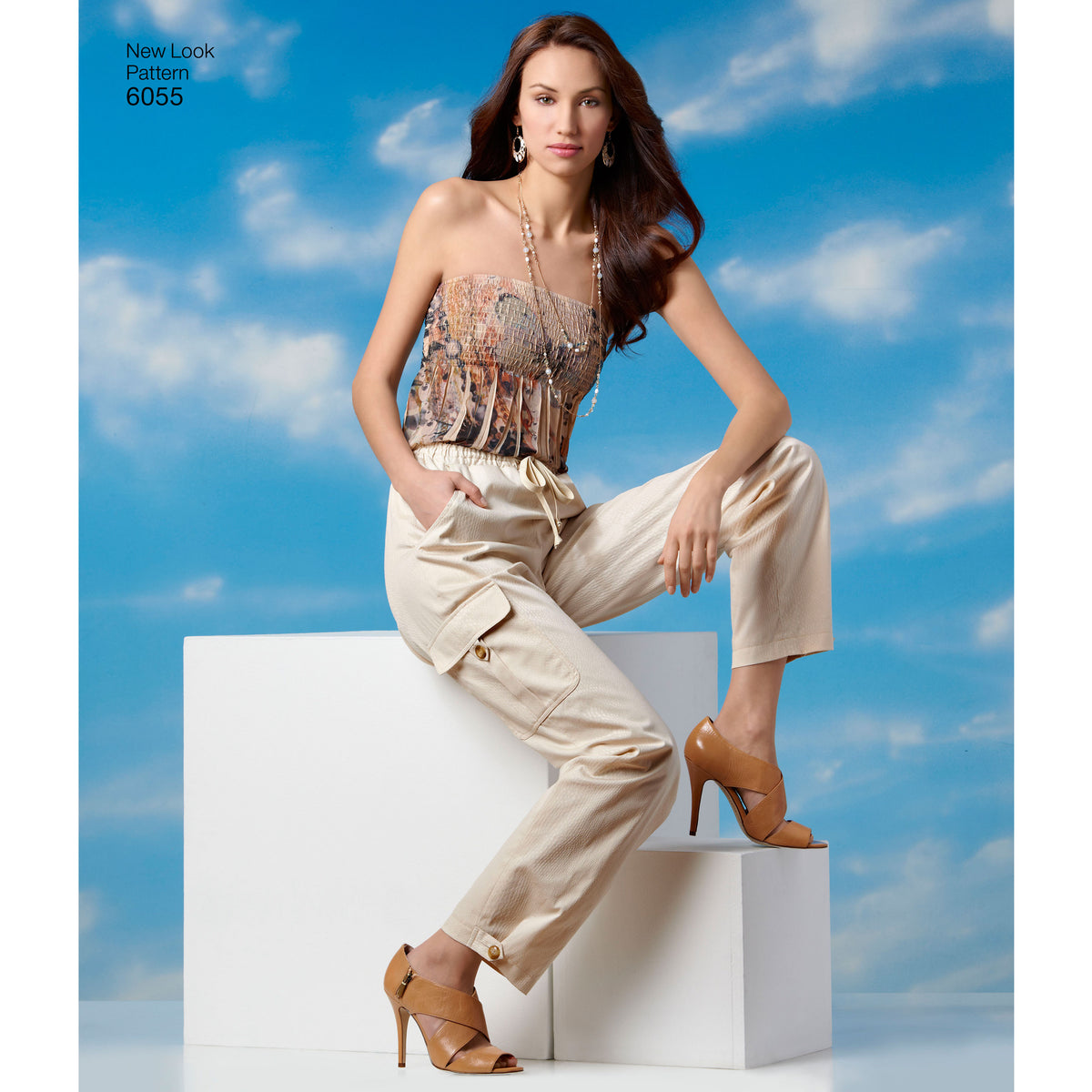 New Look N6055 sewing pattern envelope showing misses' trousers and shorts