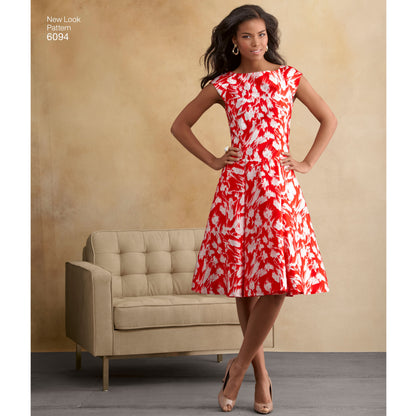 New Look N6094 sewing pattern envelope showing misses' dress