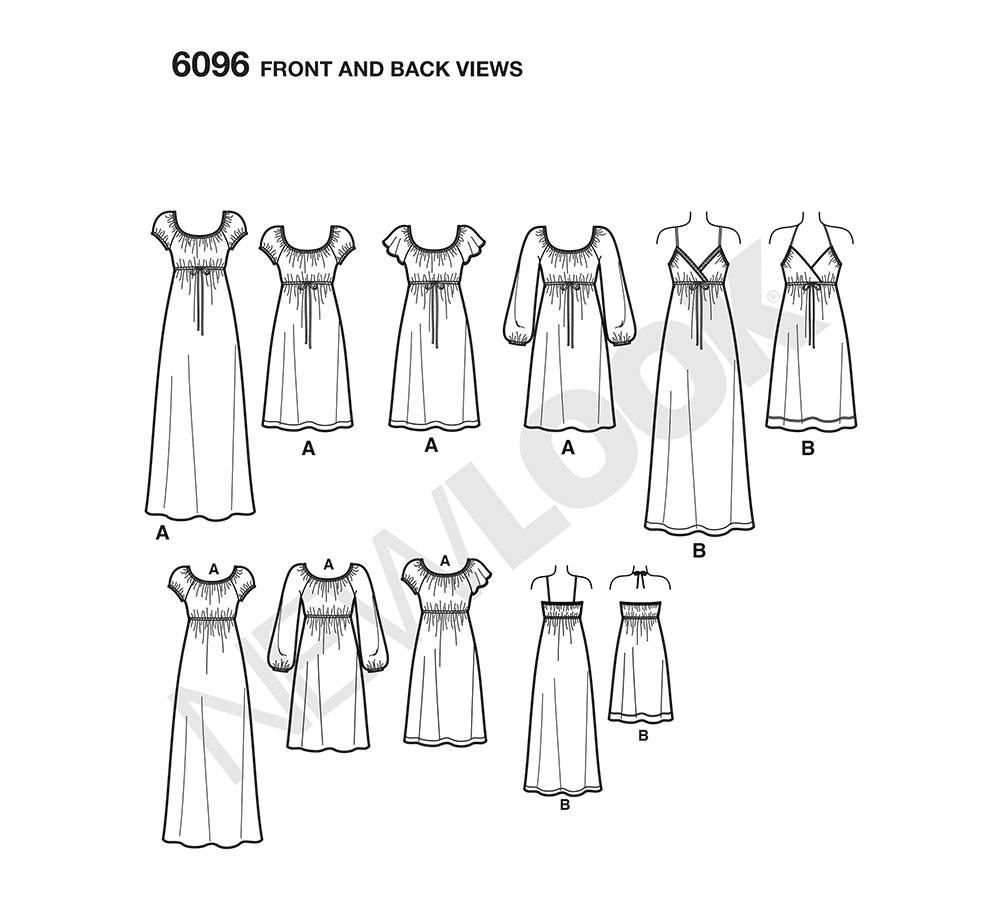 New Look N6096 sewing pattern envelope showing misses' Design Your Look dress