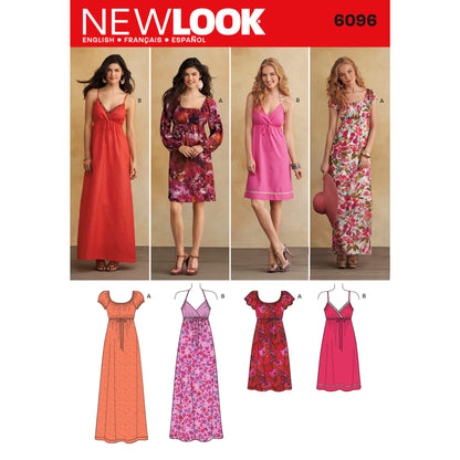 New Look N6096 sewing pattern envelope showing misses' Design Your Look dress