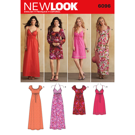 New Look N6096 sewing pattern envelope showing misses' Design Your Look dress