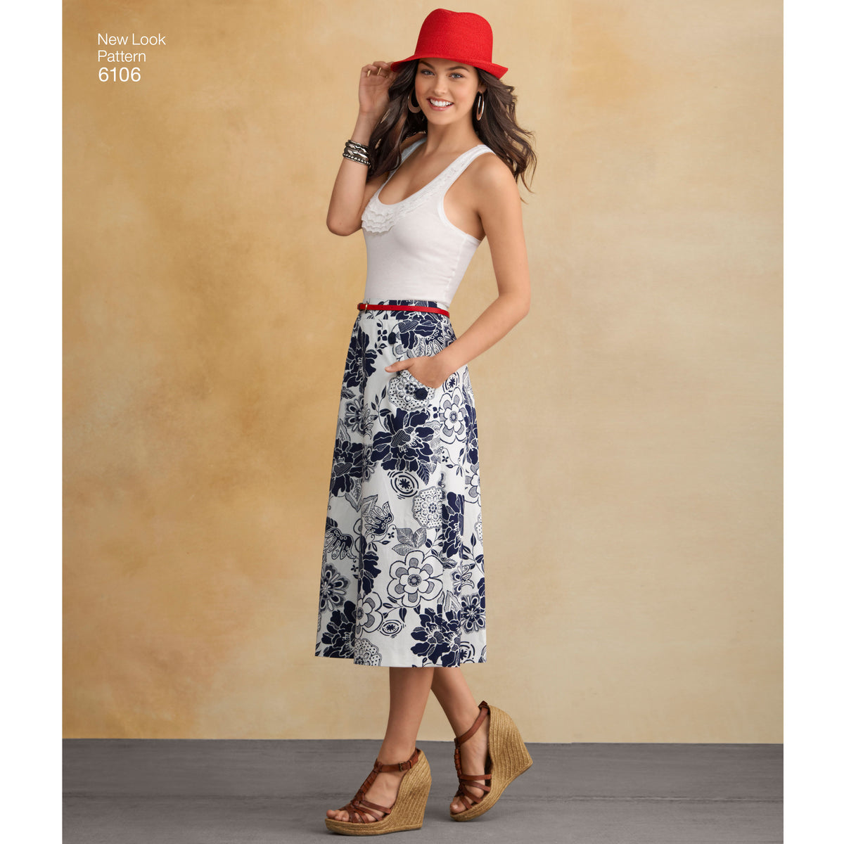 New Look N6106 sewing pattern envelope showing misses' a-line skirt