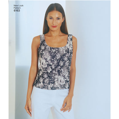 New Look N6163 sewing pattern envelope showing misses' jacket, top, trousers and skirt