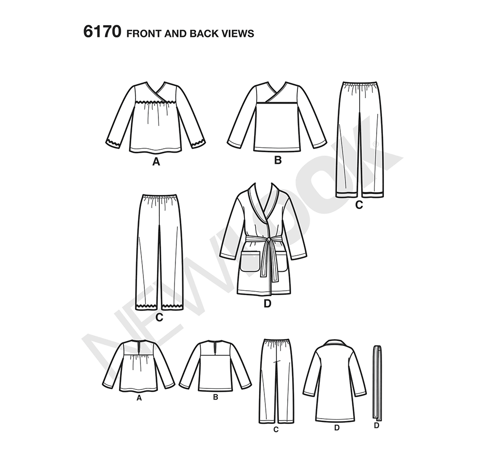 New Look N6170 sewing pattern envelope showing toddler pyjamas