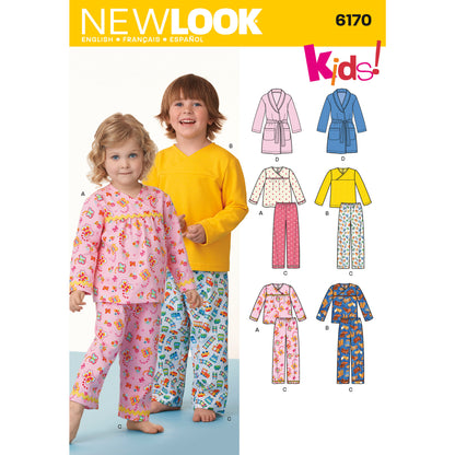 New Look N6170 sewing pattern envelope showing toddler pyjamas