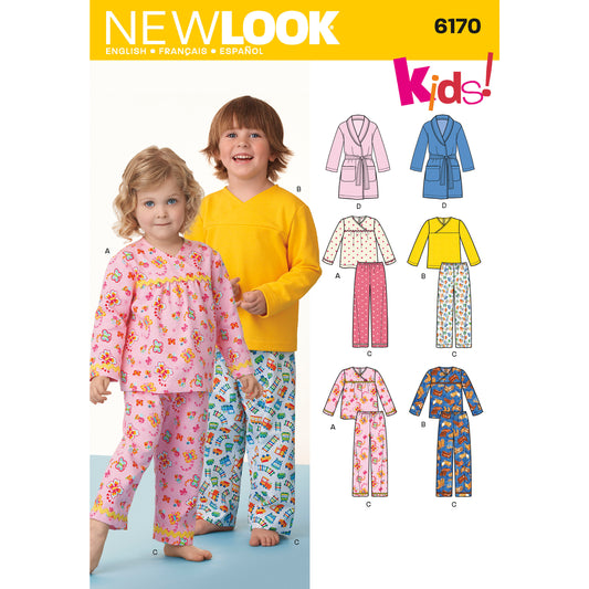 New Look N6170 sewing pattern envelope showing toddler pyjamas