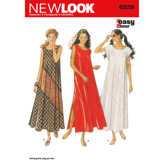 New Look N6229 sewing pattern envelope showing dresses