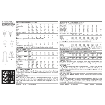 New Look N6242 sewing pattern envelope showing a corset top