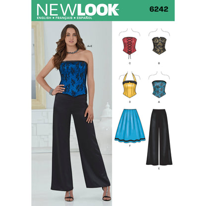 New Look N6242 sewing pattern envelope showing a corset top
