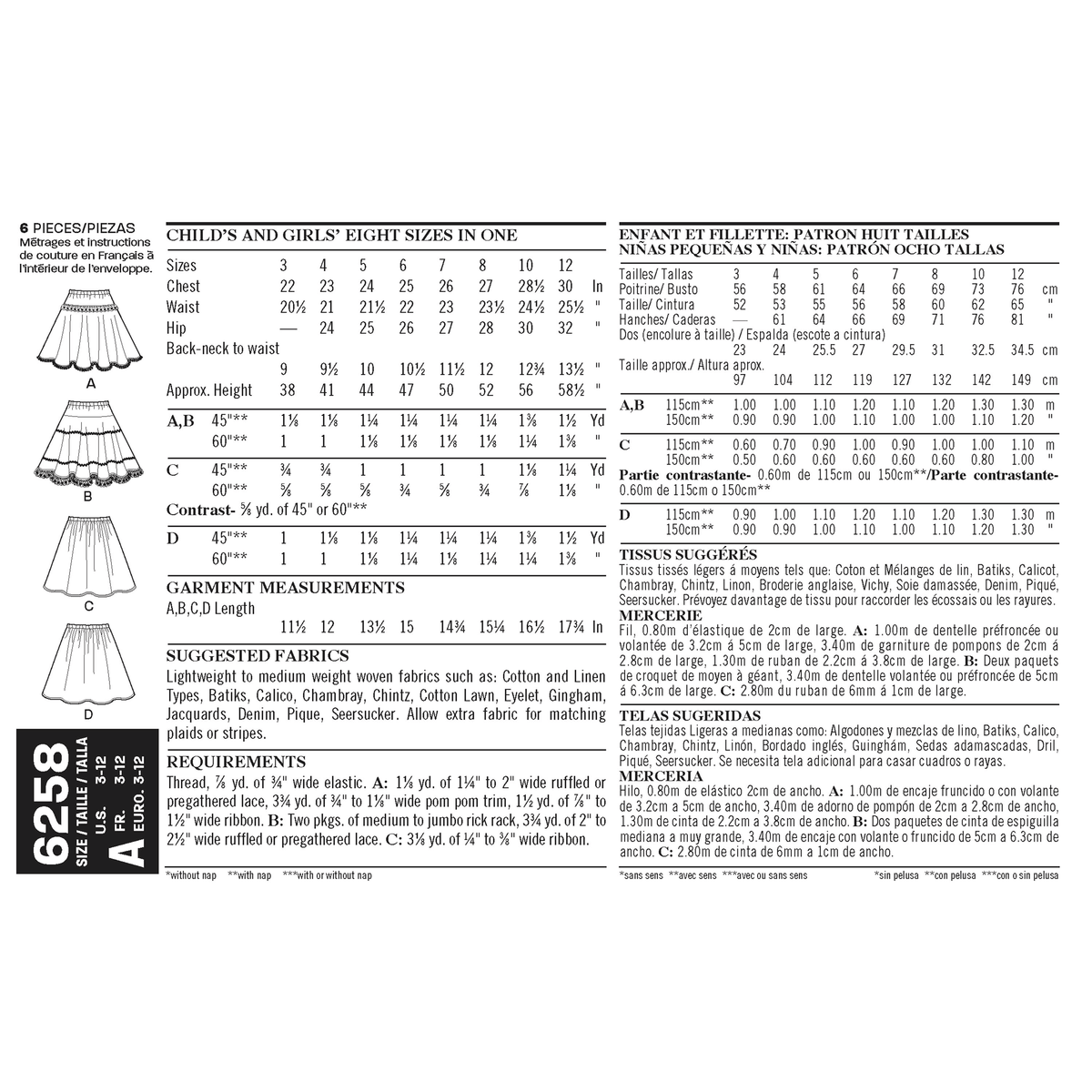 New Look N6258 sewing pattern envelope showing circle skirts
