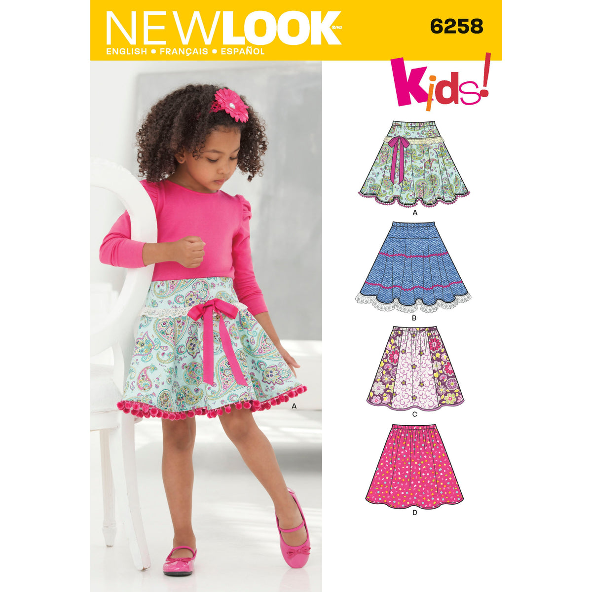 New Look N6258 sewing pattern envelope showing circle skirts