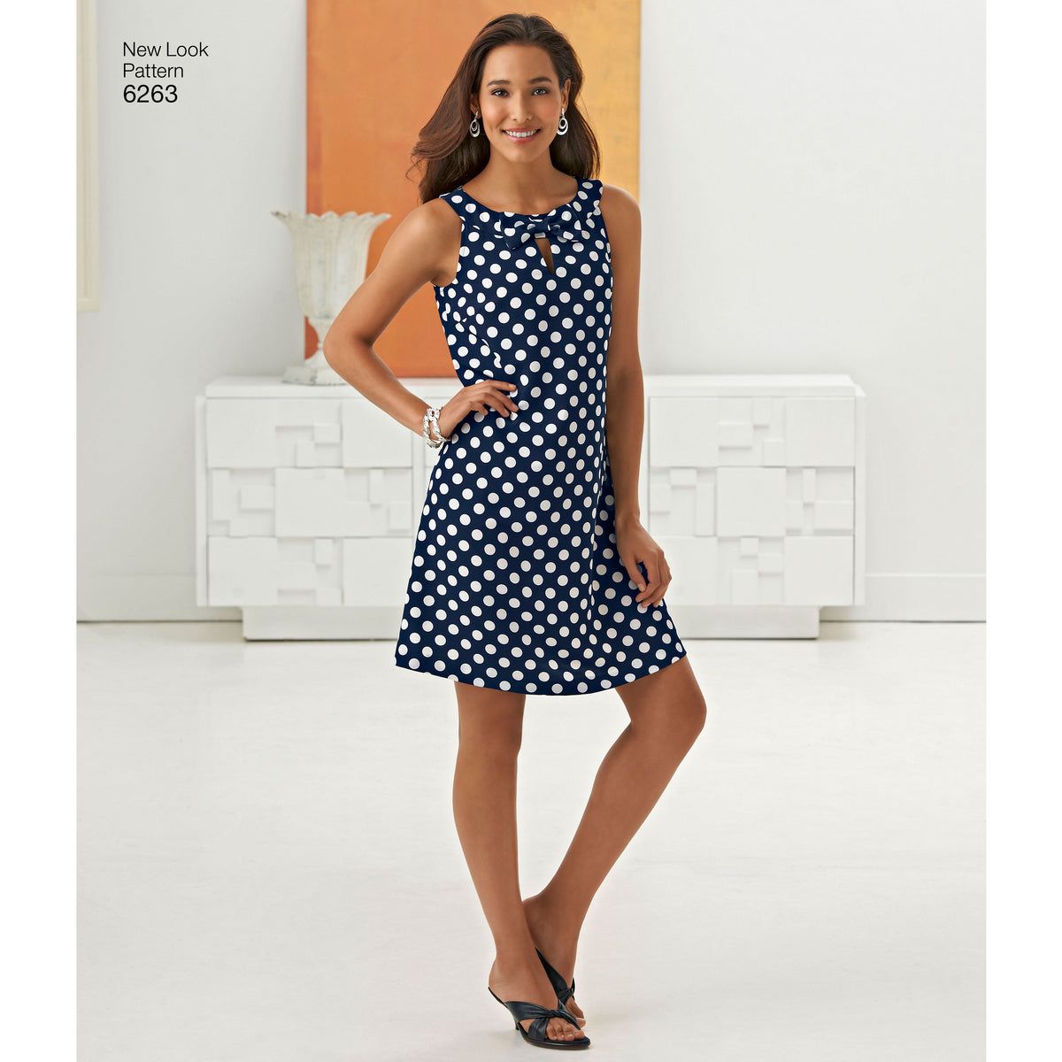 New Look N6263 sewing pattern envelope showing a sleeveless A-line dress