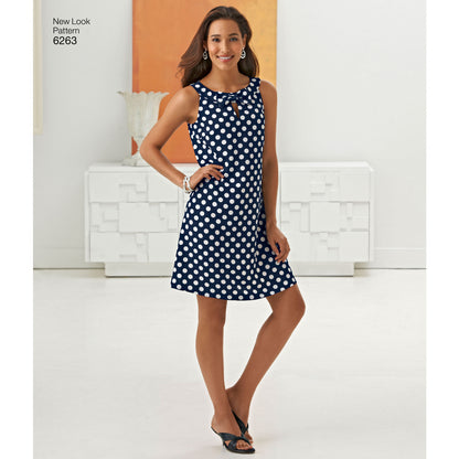 New Look N6263 sewing pattern envelope showing a sleeveless A-line dress