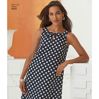 New Look N6263 sewing pattern envelope showing a sleeveless A-line dress