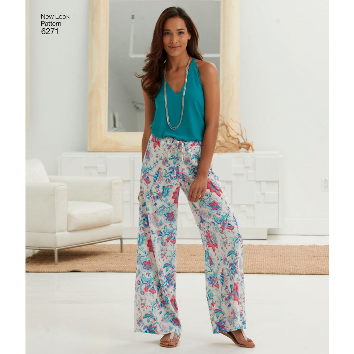 New Look N6271 sewing pattern envelope showing skirts and wide leg trousers or shorts