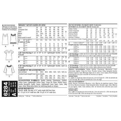 New Look N6284 sewing pattern envelope showing a pullover top in two lengths