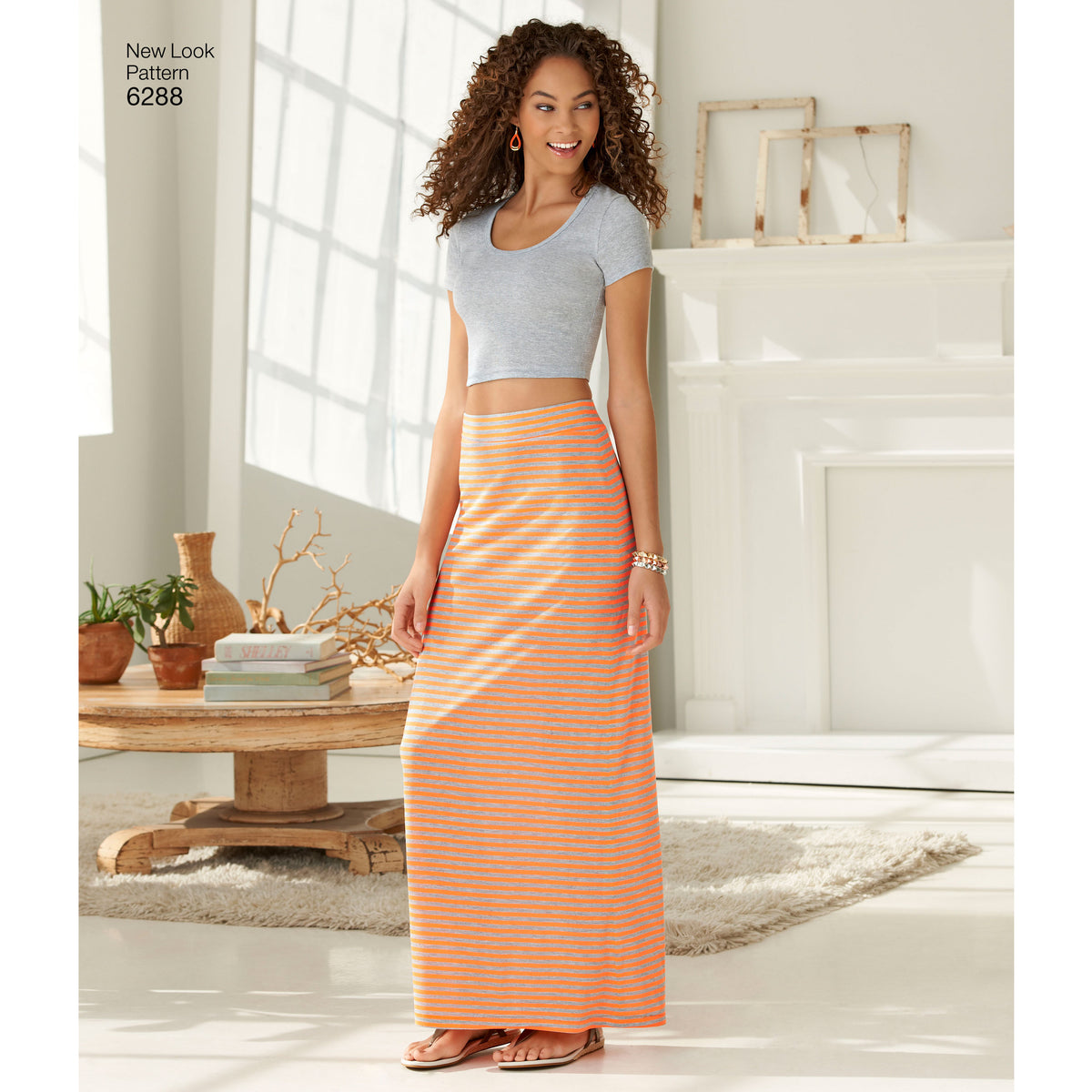 New Look N6288 sewing pattern envelope showing pull-on maxi skirts