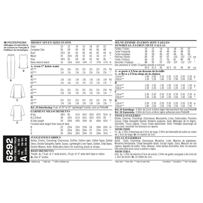 New Look N6292 sewing pattern envelope showing easy casual wear
