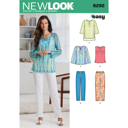 New Look N6292 sewing pattern envelope showing easy casual wear