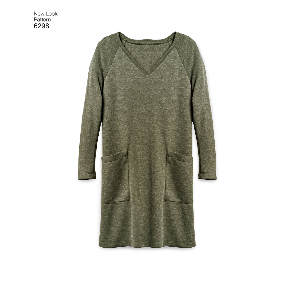 New Look N6298 sewing pattern envelope showing an easy dress from the Just 4 Knits range