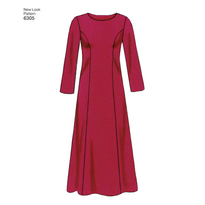 New Look N6305 sewing pattern envelope showing a dress with a long or short jacket