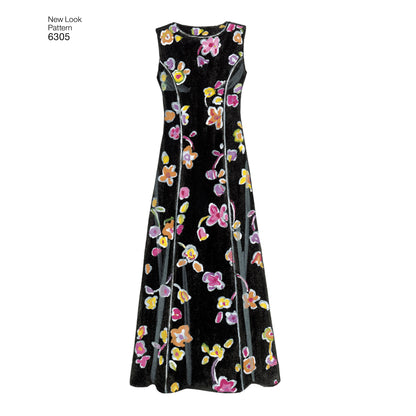 New Look N6305 sewing pattern envelope showing a dress with a long or short jacket