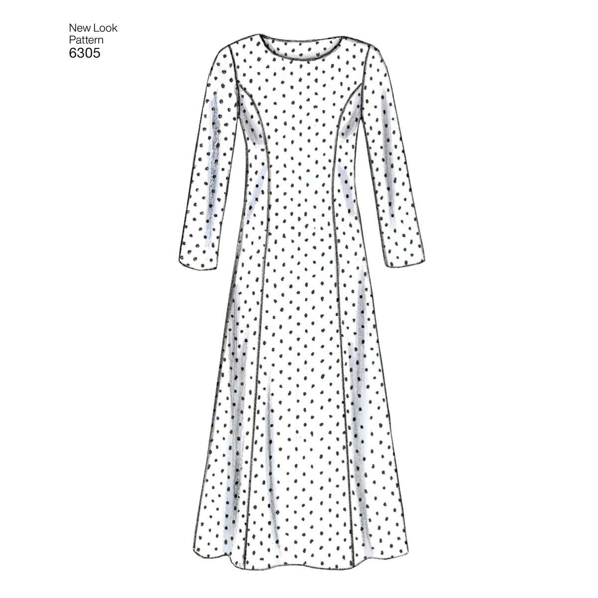New Look N6305 sewing pattern envelope showing a dress with a long or short jacket