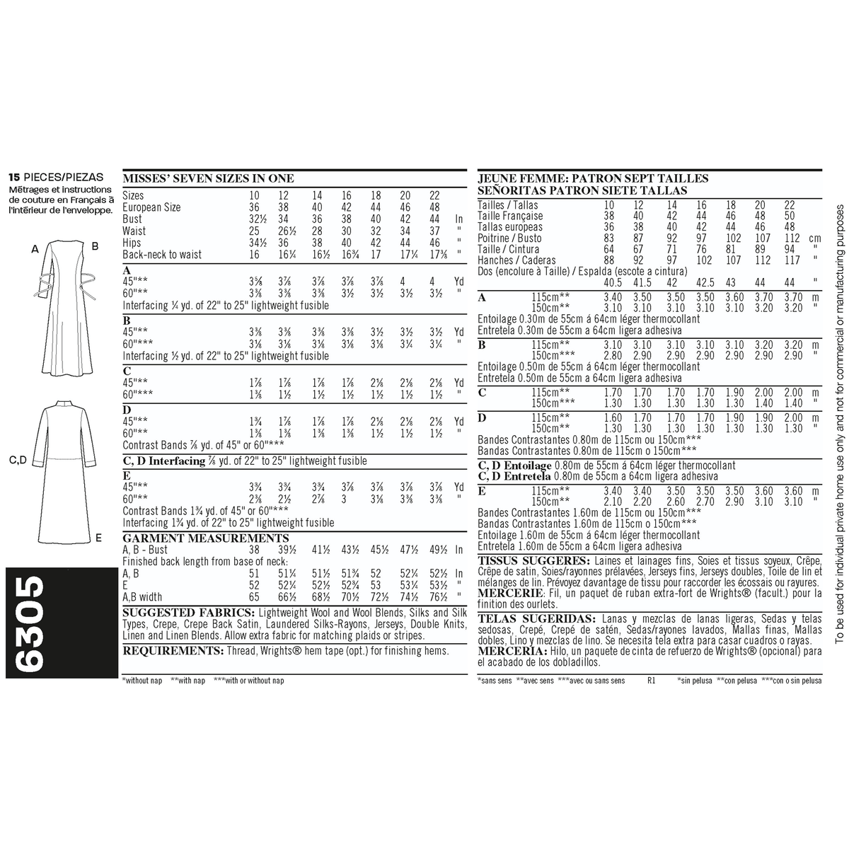 New Look N6305 sewing pattern envelope showing a dress with a long or short jacket