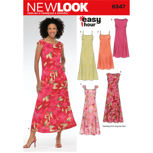 New Look N6347 sewing pattern envelope showing a dress