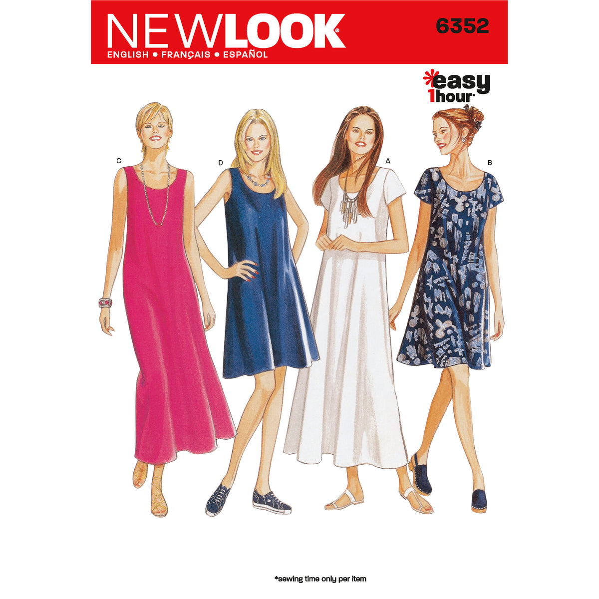 New Look N6352 sewing pattern envelope showing a dress