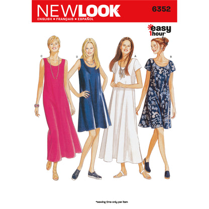 New Look N6352 sewing pattern envelope showing a dress