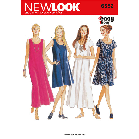 New Look N6352 sewing pattern envelope showing a dress