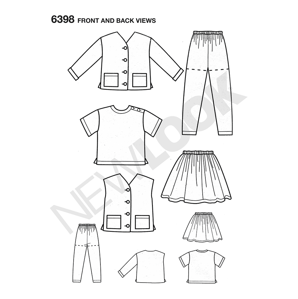 New Look N6398 sewing pattern envelope showing a top